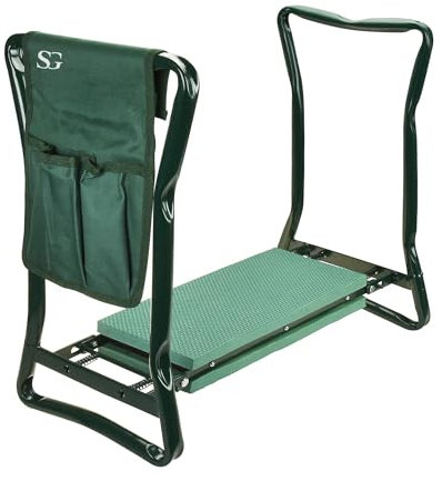 SG Traders Garden Kneeler, Portable Kneeler Stool Transforms Into a Comfortable Seat for Gardening, Versatile Garden Bench Ensures Soothing Gardening Experience, Included Garden Kneeling Seat - Green