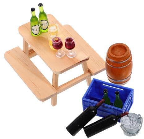 FELTECHELECTR 1satz Miniatur Bierflaschen Set Mit Eimer Und Eiswürfeln Zubehör Für Kreative Miniaturlandschaften Und Dekorationen Puppenhäusern