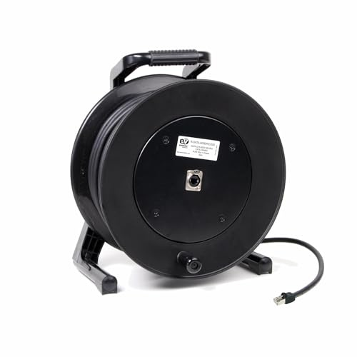 Emelec VíasCom R-DATA-6000/RC/90-90m Extra Flexible CAT6 SF/UTP BC Cable 4x2x23AWG Mounted Cable Holder with Body Type XLR Chassis and RJ45 50µ - Flexible PVC - Black