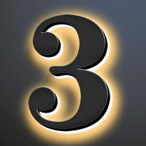 Números de Casa LED Retroiluminados Para Exteriores 10, Números de Dirección de Casa Iluminados Metal Grandes, Números de Casa Iluminados Modernos, Letreros de Casa Acero Inoxidable Con Luces