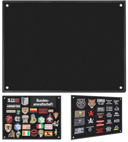 60 x 45 cm parches de velcro, pizarra de velcro, pizarra de parche con velcro, gancho y bucle, con ojales, plegable para pegatinas, sellos, insignias