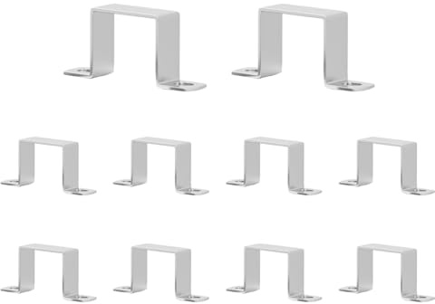 Schlauchschellen aus Edelstahl, Vierkantrohrschelle, 10 Stück, quadratische, längliche Rohrschelle, Vierkantrohrschnalle aus Edelstahl, U-förmiger Rohrclip, Rohrbefestigungshalter(60x40)