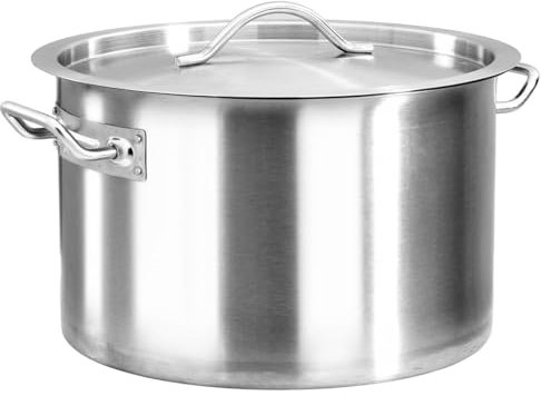 XBDLYQBD Pentola per brodo in Acciaio Inox, pentola per brodo con Coperchio, pentole pronte all'Uso per Cucinare a Gas/Elettrico/induzione, Adatte al Forno, antiaderenti, Leggere, Facili da Pulire