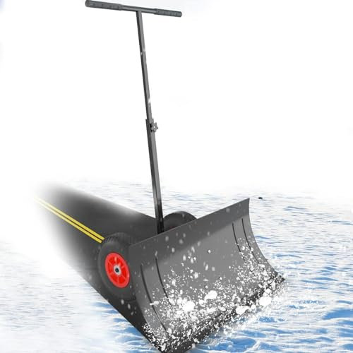 Pala da neve Pala da neve rotante per la rimozione della neve, pala da neve con ruote da 29 con maniglia di estensione regolabile, strumento per la rimozione della neve con pala da neve rotante per