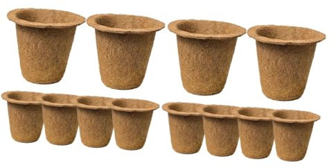 YARNOW 2 Sätze Kokosnuss-palmen-sämling-Cup Indoor Plants Zimmerpflanzen Blummentopf Blumenbank Gartendeko Starter-töpfe Zum Pflanzen Pflanze Kokos Blumentopf Light Brown 6 Stück * 2