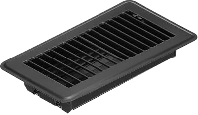 PATIKIL 8 X 4 Pulgadas Rejilla de Suelo, 1 Pieza Cubierta de Ventilación de Aire Resistente de Acero Ajustable Decorativa Rejillas de Suelo Fáciles de Ajustar, Negro