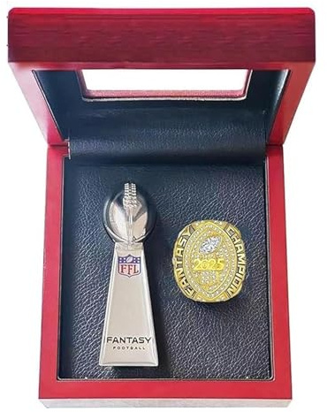 HYKJSHED Fantasy Football Rings 2025 Championship Rings Collection FFL Championship Trophy Geschenkbox Ring Display Box