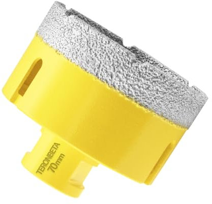 Teronbeta Punta per Trapano Diamantata 70mm, M14 Filetto Vacuum Brasato Foretto Sega a Tazza Diamantata per Piastrelle Porcellana Marmo Ceramica Granito