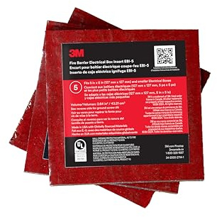 3M™ Fire Barrier Electrical Box Inserts EBI-5, 3.75 in x 3.75 in x 3/16 in, 40 Each/Case