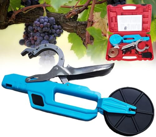 Plant Tying Machine, Garden Tape Gun with 1 Rolls Tape and 1 Bottle of Lubricant, 50mm Binding Diameter, Vineyard Garden Tools Set for Grapes, Raspberries, Tomatoes Vining Vegetables