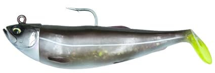 Savage Gear Cutbait sill gummifisk, 8 färger, fiskbeten i saltvatten för lälspöda och torsk, 270 g och 460 g, havsskugga, jiggbete (kolfish, 460 g)