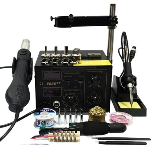 NIWPPKIMX 852D++ 2 in 1 SMD Rework Station air soldering station Desoldering station 220V 110V(Package 6)