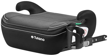 Tulano Cabby 30 Sitzerhöhung Auto ISOFIX, Kindersitzerhöhung Auto 125-150cm | i-Size ECE R129/03 – Kindersitz ab 6 Jahre – Booster Seat mit Getränkehalter – Sitzschale Kinder 15-36 kg – Grau