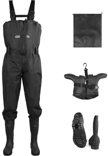 SWAWIS Vadeadores de Pesca para Hombres Impermeables Transpirables Mujeres Caza Vadeadores Transpirables e Impermeables, Ideales para Obras de Construcción, Pesca y Granjas 42-46W