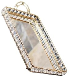 drburpily Exquisites Spiegeltablett, Schminktablett, Schmucktablett, vielseitig verwendbar im Badezimmer oder als Serviertablett, Parfüm Dekoration, Waschtisch Badezimmer, 45 x 26 x 7 cm