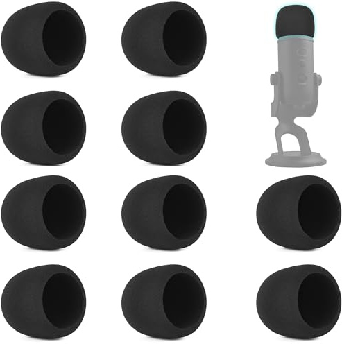 Defean 10 Pack Yeti Microphones Pop Filter Compatible with Blue Yeti, Yeti Pro Mic Microphones(Do Not Fit Yeti Nano),Noise-Cancellation Windsock Cover