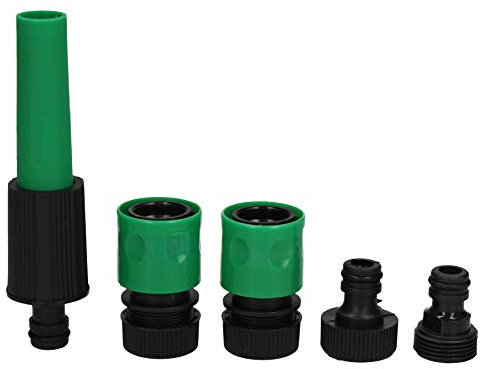 AB Tools Garden Hose Connector Accessory Fitting Nozzle 5pc Set Watering Attachment GAR42