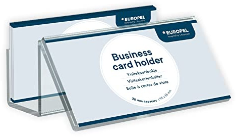 EUROPEL Porte carte de Visite, pour cartes format 55x95mm, Capacité 30mm, 350091, acrylique transparent