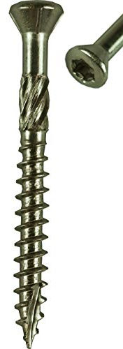 BÄR Terrassenschraube Edelstahl A4 Abmessung 5,0 x 50 mm,Cut-Spitze,Frässchaft,T25, 100 Stück