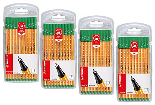 STABILO Fineliner Point 88 (Grün, 4X 10er Pack)