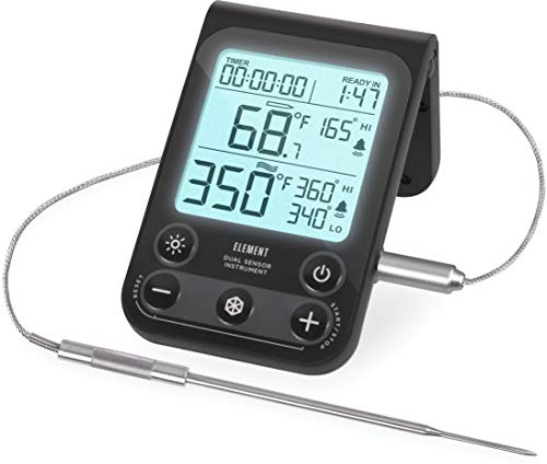 Lavatools OVT02 Element Digital Oven Thermometer for Oven, Grill, and Smoker Includes Dual-Sensor Stainless Temperature Probe