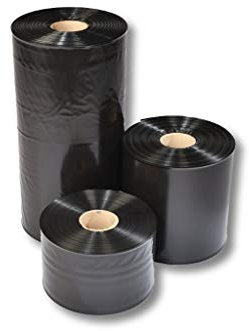 dm-folien Schlauchfolie in Schwarz I 400 mm x 250 m I 100 μ I Unbedrucktes Verpackungsmaterial aus LDPE I Reißfeste Schlauch-Folie zum Verpacken & Einfrieren von Lebensmitteln