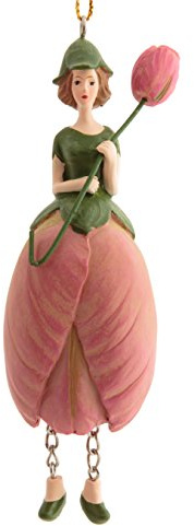 Dekofigur Papageien-Tulpe Blumenmädchen Figur zum Hängen Flower Fairy - Skulptur Rosemarie Schulz