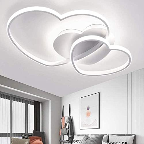LED Deckenleuchte Modern Liebe Herz Design Deckenlampe Warme Romantische Helligkeit Farbtemperatur einstellbar Kronleuchter Acryl Schirm Wohnzimmerlampe Esszimmer Schlafzimmer Küchen Flur Lampen,Weiß