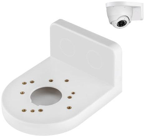Queen.Y Staffa per Telecamera a Cupola, Staffa di Montaggio a Parete in Plastica ABS Universale CCTV Supporto Impermeabile in Lega di Alluminio per Dahua, Bianco