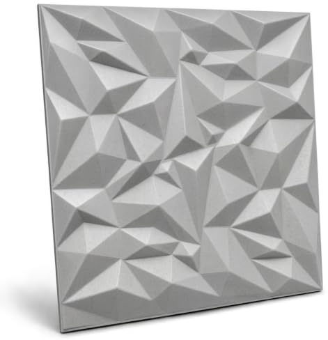Deccart - 3D Wandpaneele 50x50 cm - Paneele Wand Wall Panels Deko Wandverkleidung Innen Panel Deckenverkleidung Decke Deckenpaneele Platten Styropor EPS-Polystyrol Amethyst 12 m2, 48 Stück,Grau