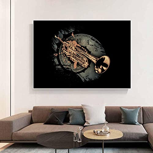dsdsgog Musical Artist Trompete Bilder Drucke und Poster Leinwand Wandkunst Dekorationen Nordic Modern Home Wand Dekorative Malerei 40x60cm Rahmenlos