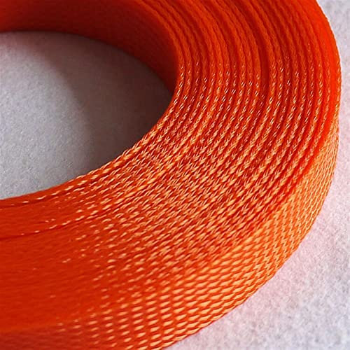 Yuuloo Cable Tidy Sleeves, 1 Meter Orange 2~35mm PET Braided Expandable Sleeve Cable Wire Wrap Insulated Nylon High Density Tight Sheath Protector Harness (Color : Orange, Inside Diameter : 20mm)