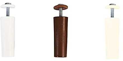 Bricoloco Juego de 12 topes de persiana en 40 o 60 mm con tornillo y arandela- Tope amortiguador reforzado para persianas (60 mm, Marfil)