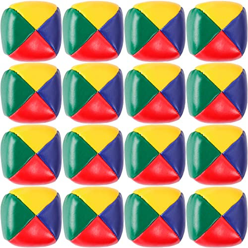 Tczecoo 16 Stück Jonglierbälle Set,Mini Jonglierbälle für Anfänger,Mehrfarbig Jonglier-Set,Pu-Leder Juggling Balls,Weiche Langlebige,leicht zu greifen für Kinder,Jungen,Mädchen,Erwachsene