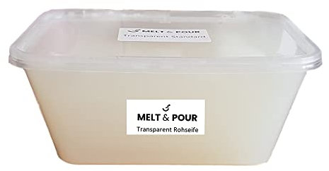 1 kg Melt and Pour Transparent Seifenbasis Gießseife Soap base Glycerinseife Rohseife