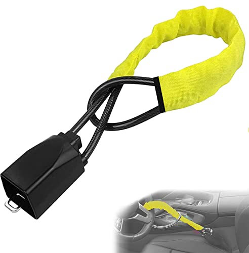 Lenkradschloss für Auto: Lenkradkralle, Auto Diebstahlsicherung, Lenkradkralle für Auto, Universelle Lenkradsperre mit 3 Schlüssel Wegfahrsperre zum Autos Wohnmobil Lieferwagen(Gelb)
