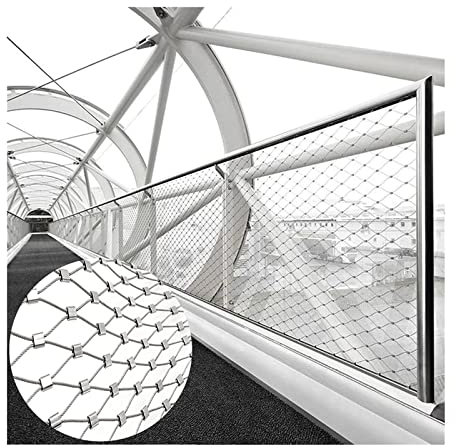 Drahtgitter Verzinkt Edelstahl-Seilnetz, Treppendekornetz For Den Garten, Bauernhof, 1,2 Mm Drahtdurchmesser, Maschenloch 5 Cm, Flexibles, Schlagfestes Anti-Fall-Netz For Balustrade ( Color : Silver-1