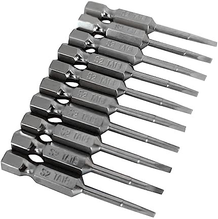 TA - Juego de puntas de destornillador de cabeza triangular de 1,8 mm, puntas de destornillador magnéticas triangulares de acero S2, broca triangular de vástago hexagonal de 1/4, 50 mm de longitud, 10