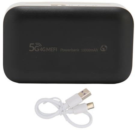 ciciglow Mobiler WLAN-Hotspot, Tragbarer USB-4G-LTE-entsperrter 5G-WLAN-Router 300 Mbit/s mit SIM-Kartensteckplatz, 10000-mAhReiserouter