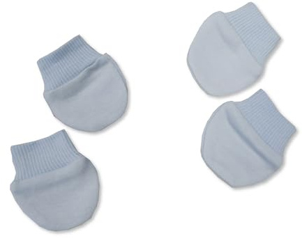 Premature Baby Boys Girls Unisex Scratch Mittens - Pack of 4 Pairs - White, Pink or Sky Blue Colour (Sky)