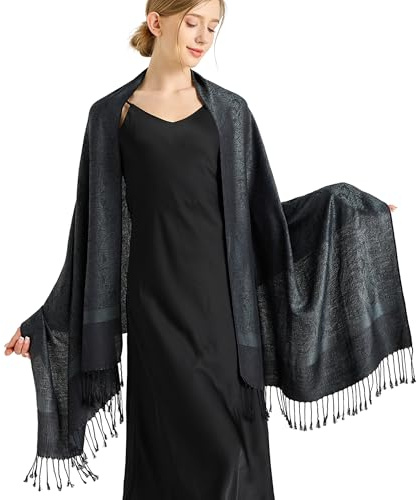vimate Paisley Pashmina Schal Wrap Stola Soft Silky Jacquard Pashminas Wrap für Abendkleid Reisen Shawl