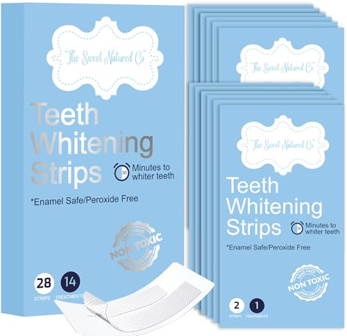 The Sweet Natured Co. Professional Premium Teeth Whitening Strips - 28 Pieces. Enamel Safe – No Sensitivity. 14 Treatments - Dentist Approved Formula.
