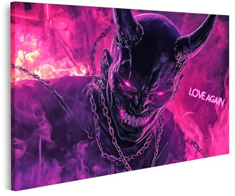 islandburner Bild auf Leinwand Dämon im Nebel mit pinkem Leuchten Bilder Wandbilder Poster