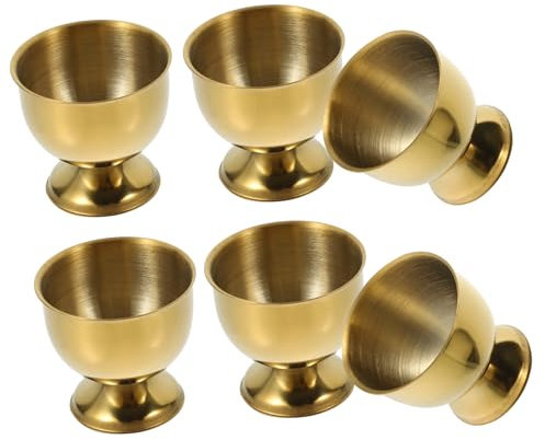 Cabilock 6piezas Huevera De Acero Inoxidable Soporte para Huevos Hogar Organizador De Huevos Taza para para Cocina