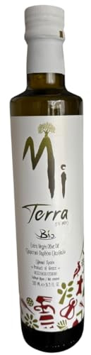 MITERRA Organic Cretan Extra Virgin Olive Oil – 500ml | Certified organic EVOO from high-altitude Cretan olive trees, Koroneiki variety. For salads & cooking. Glass, 500ml.
