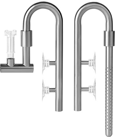 JARDLI Stainless Steel Lily Pipe Set – Premium Inflow & Outflow with Detachable Skimmer – Fish & Shrimp Safe, Easy Maintenance (13mm for 12/16mm (1/2'' i.d.) tubing)