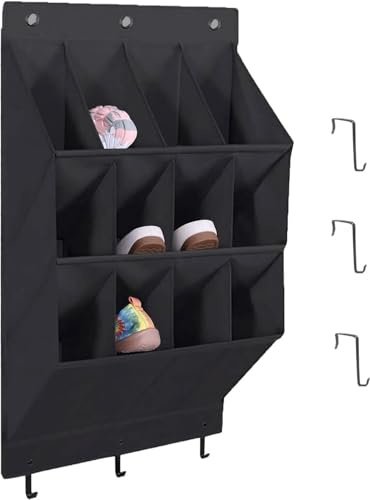 Organizer Über Der Tür Für Schuhe 12 Gitter Organizer Über Der Tür Für Schuh, Hängende Schuhaufbewahrung,hängende Organizer Aufbewahrung Für Hut,Unterwäsche Im Schlafzimmer, Badezimmer Schwarz Large