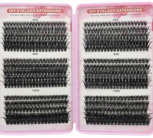KEYRI 576 Pezzi Ciglia Finte Extension Ciglia 60-80-100D Curl Ciglia-Finte Fluffy Russian Eyelashes Extensions Ciuffetti Eyelashes Naturali per Ragazze e Donne Principianti (60-80-100D)
