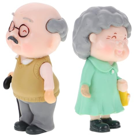 FUTUREORYY Decorazione Torta Creativa Anziana in Cartoon Ornamentazione Unica per Feste Addobbi Nuziali e Compleanni Materiale e Resistente