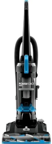 BIISSEELL PowerForce Helix Upright Vacuum Cleaner with Cyclonic Dirt Separation, 5-Height Settings & Washable Filters (Blue)